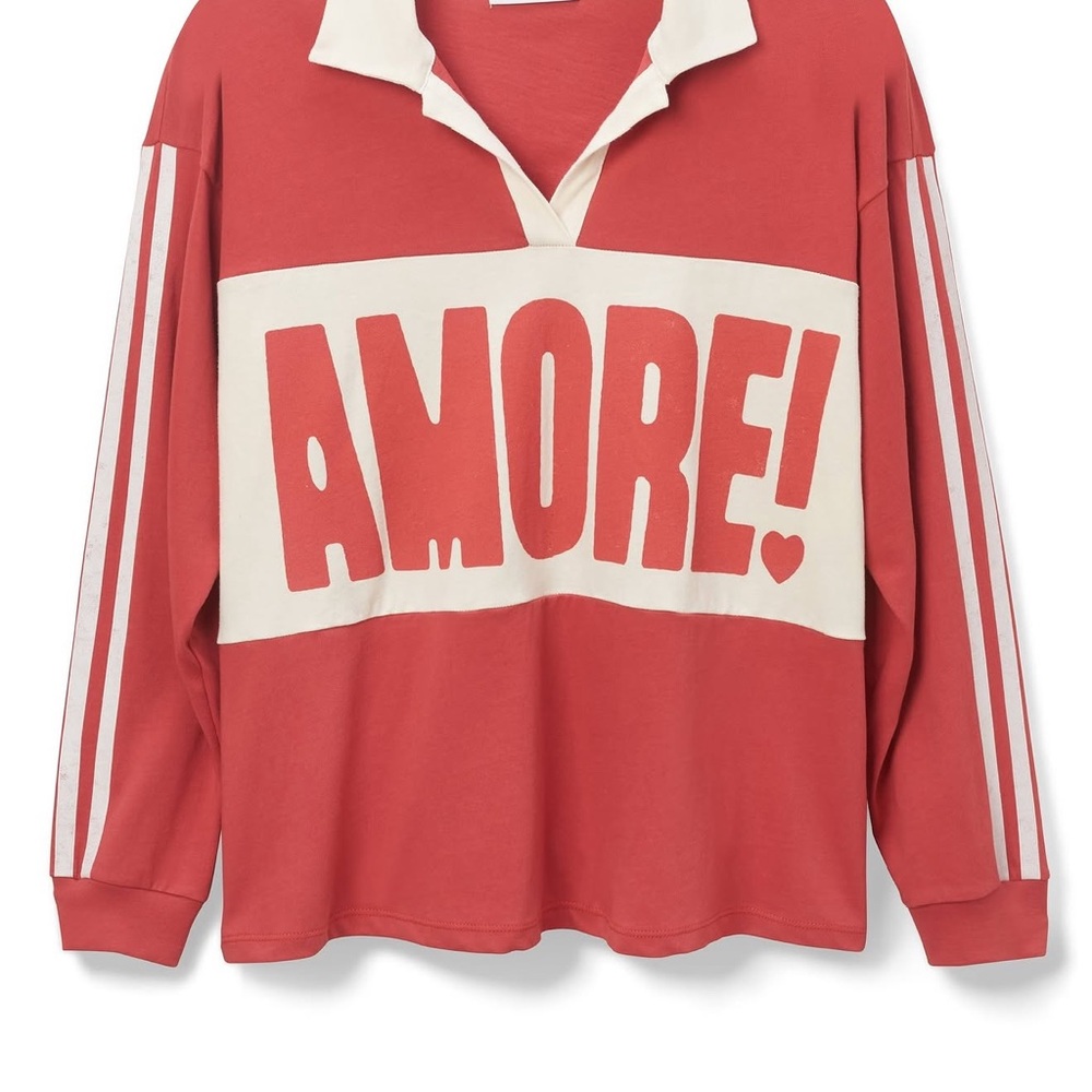 Daydreamer Red and Cream Long Sleeve Tee